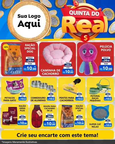 Modelo de Rede Social para Feed Instagram com o tema Quinta do Real para Pet Shop