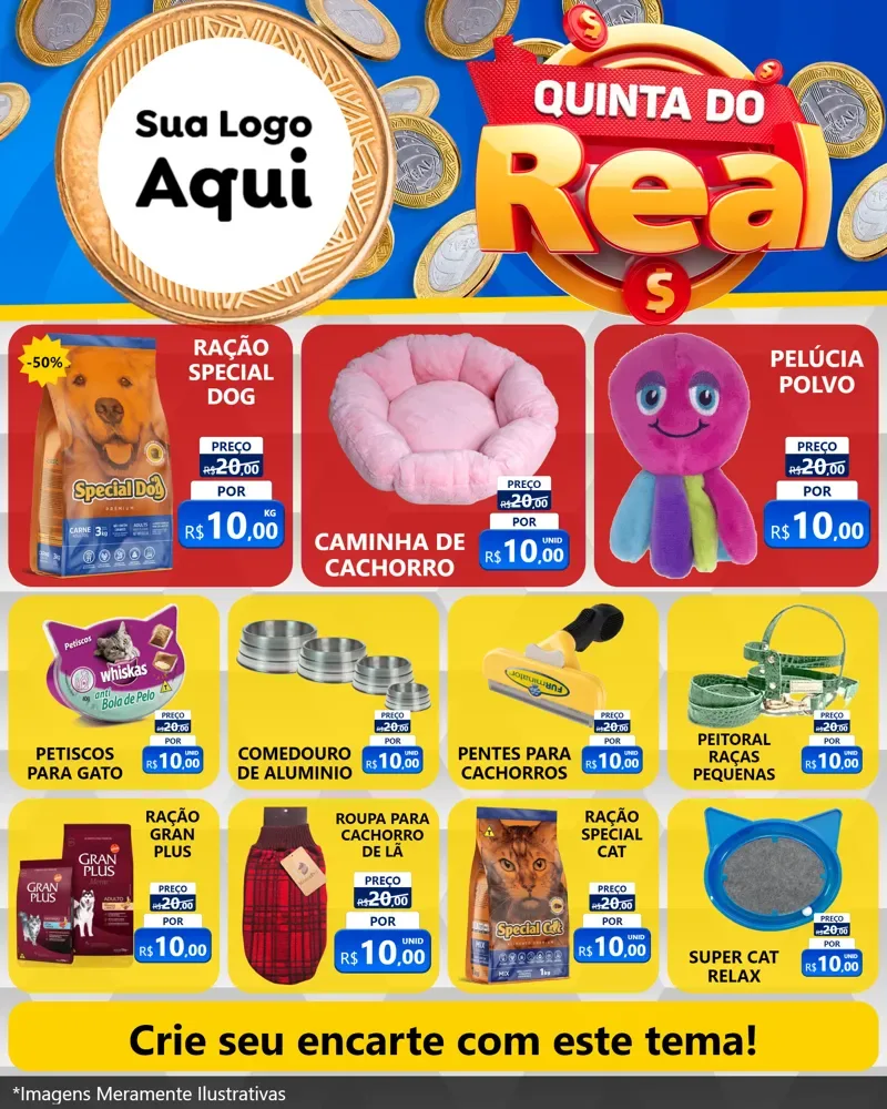 Modelo de Rede Social para Feed Instagram com o tema Quinta do Real para Pet Shop