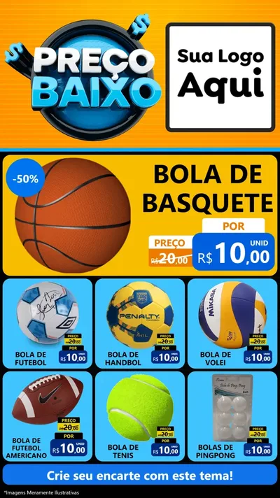 Modelo de Rede Social para Stories com o tema Preço Baixo para Artigos Esportivos