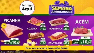 Modelo de TV para TV Horizontal com o tema Semana Arrasadora para Açougue