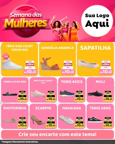Modelo de Rede Social para Feed Instagram com o tema Semana das Mulheres para Calçados