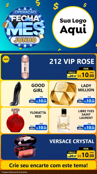 Modelo de TV para TV Vertical com o tema Operação Fecha Mês, Junho para Perfumes
