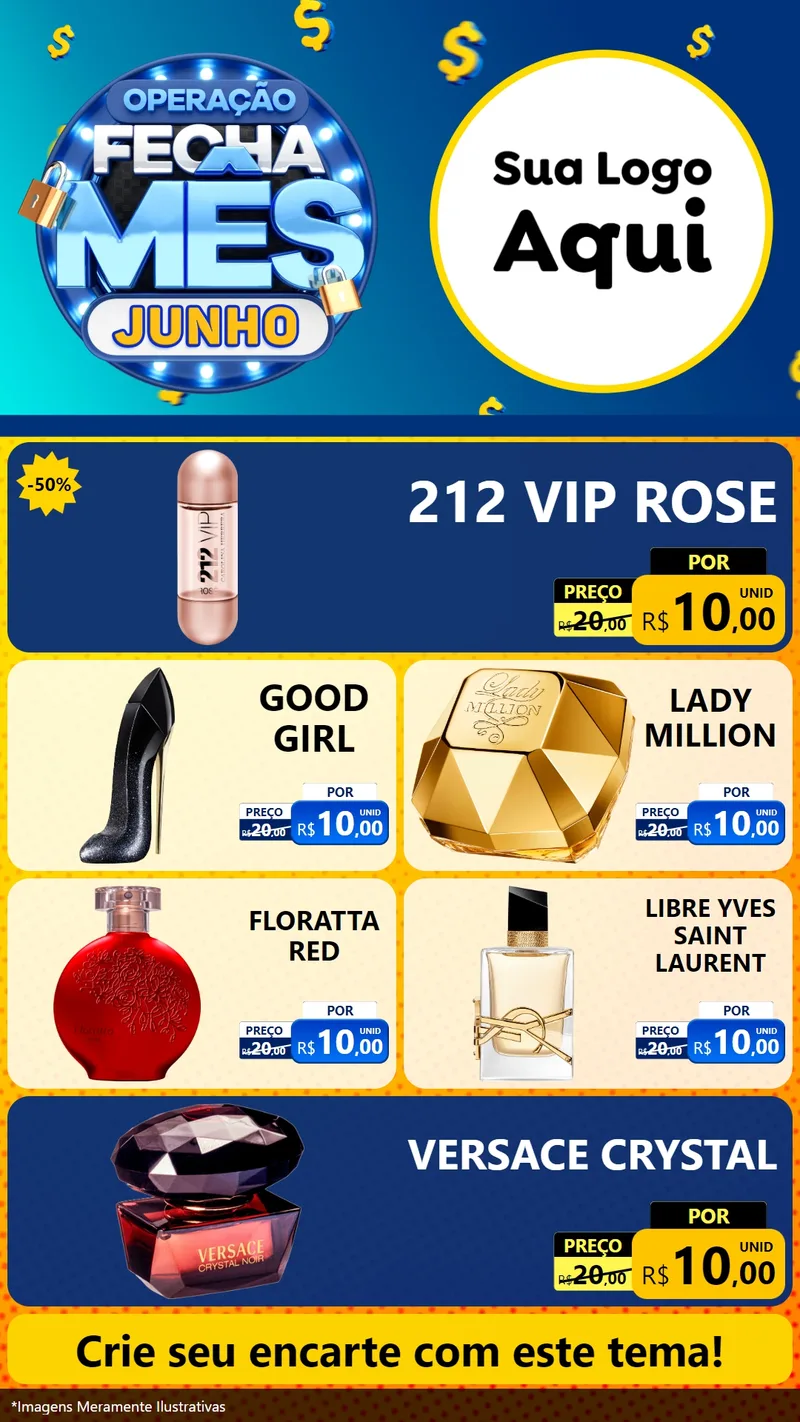 Modelo de TV para TV Vertical com o tema Operação Fecha Mês, Junho para Perfumes