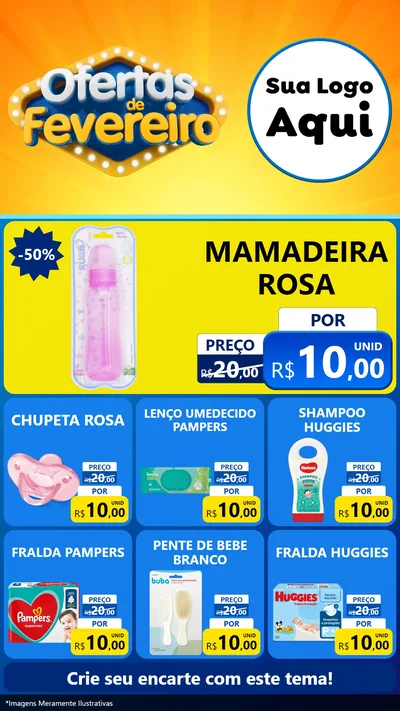 Modelo de Rede Social para Stories com o tema Ofertas de Fevereiro para Bebês