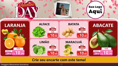 Modelo de TV para TV Horizontal com o tema Valentine's Day para Hortifrúti