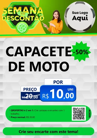 Modelo de Cartaz para Cartaz A4 Vertical com o tema Semana de Descontão - Copa para Moto peças