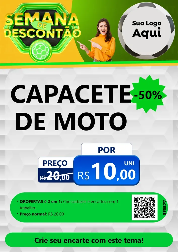 Modelo de Cartaz para Cartaz A4 Vertical com o tema Semana de Descontão - Copa para Moto peças