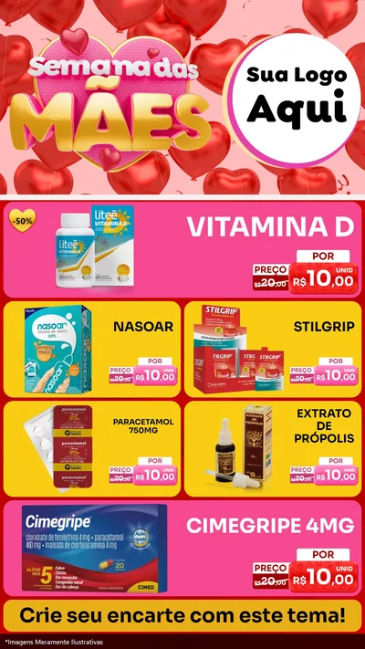 Modelo de TV para TV Vertical com o tema Semana Das Mães para Farmácia