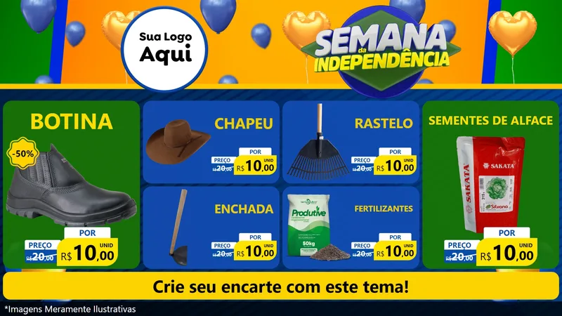 Modelo de TV para TV Horizontal com o tema Semana da Independência para Agropecuária