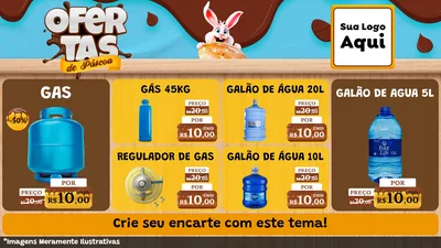 Modelo de TV para TV Horizontal com o tema Ofertas de Páscoa para Água e gás