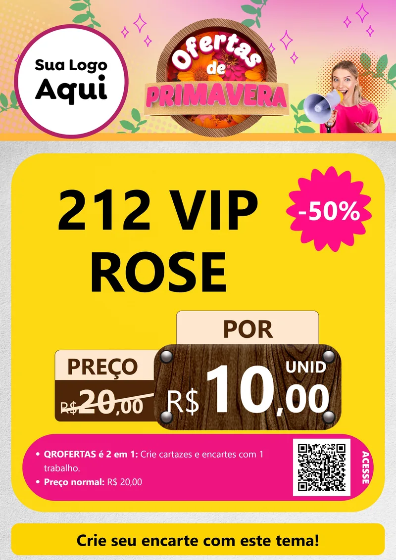 Modelo de Cartaz para Cartaz A4 Vertical com o tema Ofertas de Primavera para Perfumes