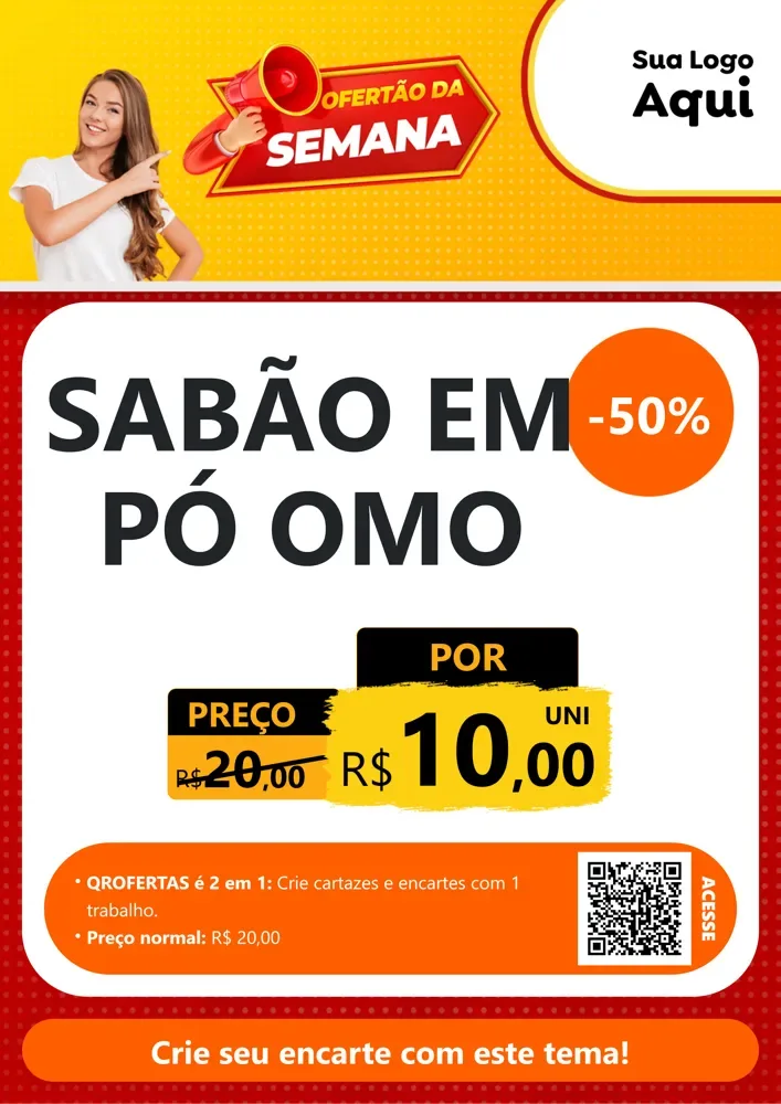 Modelo de Cartaz para Cartaz A4 Vertical com o tema Ofertão da Semana para Produtos de Limpeza