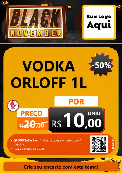Modelo de Cartaz para Cartaz A4 Vertical com o tema Black November para Distribuidora de bebidas