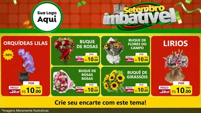 Modelo de TV para TV Horizontal com o tema Setembro Imbatível para Floricultura e jardim