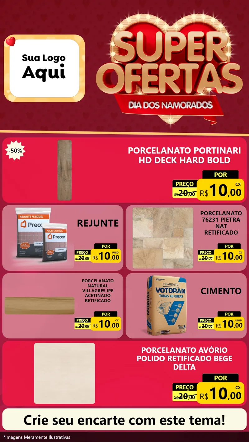 Modelo de TV para TV Vertical com o tema Dia dos Namorados para Pisos e revestimentos