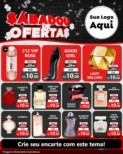 Modelo de Rede Social para Feed Instagram com o tema Sabadou de Ofertas para Perfumes