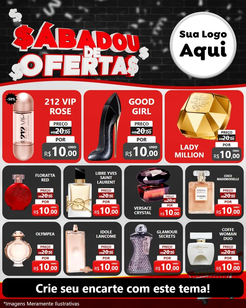 Modelo de Rede Social para Feed Instagram com o tema Sabadou de Ofertas para Perfumes