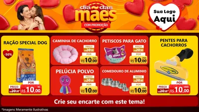 Modelo de TV para TV Horizontal com o tema Dia das Mães com Promoção para Pet Shop
