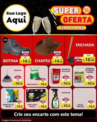 Modelo de Rede Social para Feed Instagram com o tema Super Oferta Fim de Ano para Agropecuária
