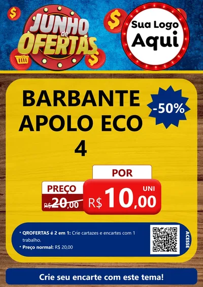 Modelo de Cartaz para Cartaz A4 Vertical com o tema Junho de Ofertas para Armarinho e Aviamentos