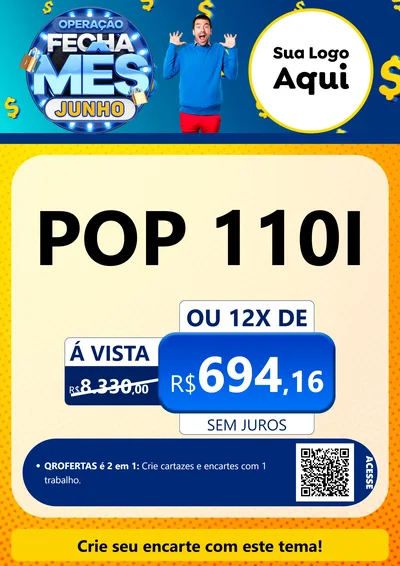 Modelo de Cartaz para Cartaz A4 Vertical com o tema Operação Fecha Mês, Junho para Concessionaria de Motos