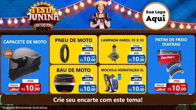 Modelo de TV para TV Horizontal com o tema Festa Junina Ofertas para Moto peças