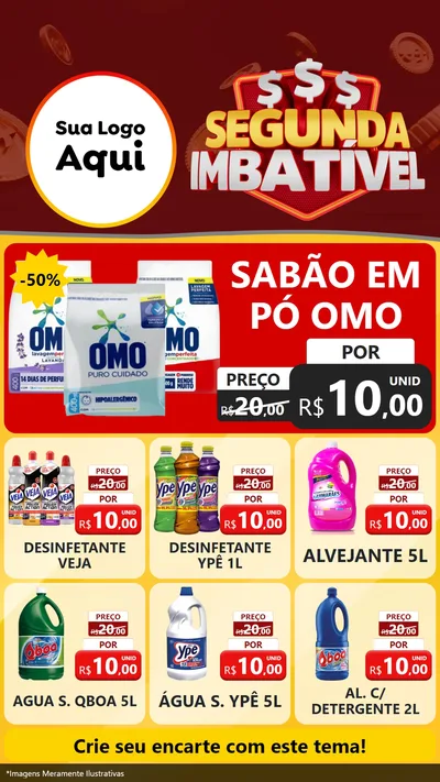 Modelo de Rede Social para Stories com o tema Segunda Imbatível para Produtos de Limpeza