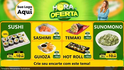 Modelo de TV para TV Horizontal com o tema Hora da Oferta para Comida japonesa