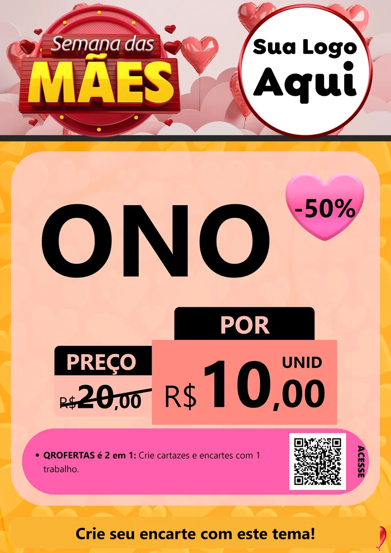 Modelo de Cartaz para Cartaz A4 Vertical com o tema Semana das Mães para Óticas