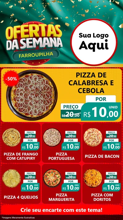 Modelo de Rede Social para Stories com o tema Ofertas da Semana Farroupilha para Pizzaria