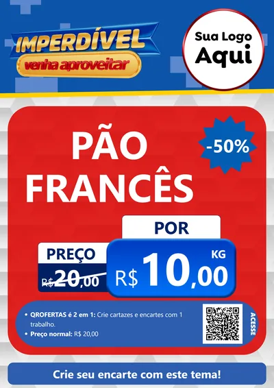 Modelo de Cartaz para Cartaz A4 Vertical com o tema Imperdível para Padaria