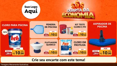 Modelo de TV para TV Horizontal com o tema Quarta da Economia para Produtos para Piscina