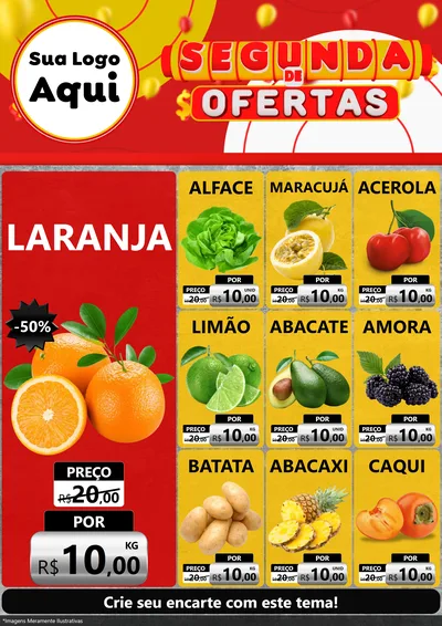 Modelo de Encarte para Encarte A4 Vertical com o tema Segunda de Ofertas para Hortifrúti