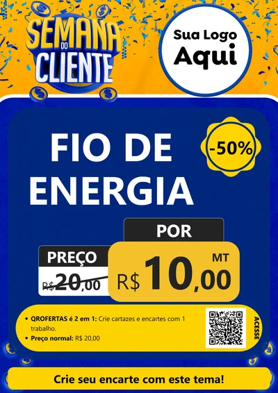 Modelo de Cartaz para Cartaz A4 Vertical com o tema Semana do Cliente para Materiais Elétricos