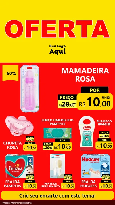 Modelo de Rede Social para Stories com o tema OFERTA - Vermelho Cartaz para Bebês