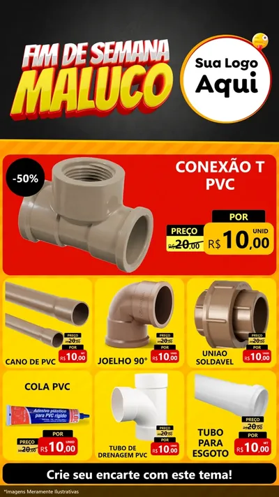Modelo de Rede Social para Stories com o tema Final de Semana Maluco para Tubos e conexões