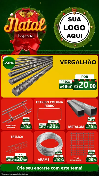 Modelo de Rede Social para Stories com o tema Natal Especial para Ferragens