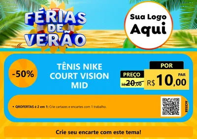Modelo de Cartaz para Cartaz A4 Horizontal com o tema Férias de Verão para Calçados