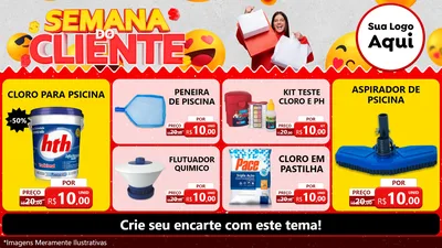 Modelo de TV para TV Horizontal com o tema Semana do Cliente para Produtos para Piscina