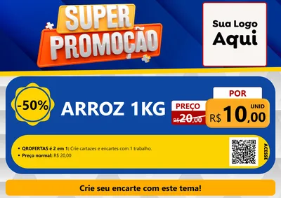 Modelo de Cartaz para Cartaz A4 Horizontal com o tema Super Promoção para Supermercado