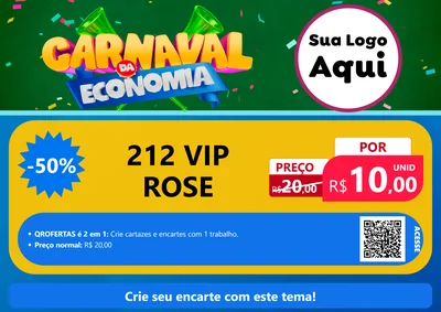 Modelo de Cartaz para Cartaz A4 Horizontal com o tema Carnaval da Economia para Perfumes