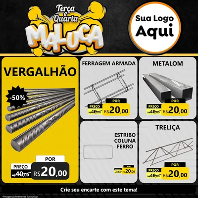 Modelo de Rede Social para Feed Facebook com o tema Terça e Quarta Maluca para Ferragens
