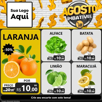 Modelo de Rede Social para Feed Facebook com o tema Agosto imbatível para Hortifrúti
