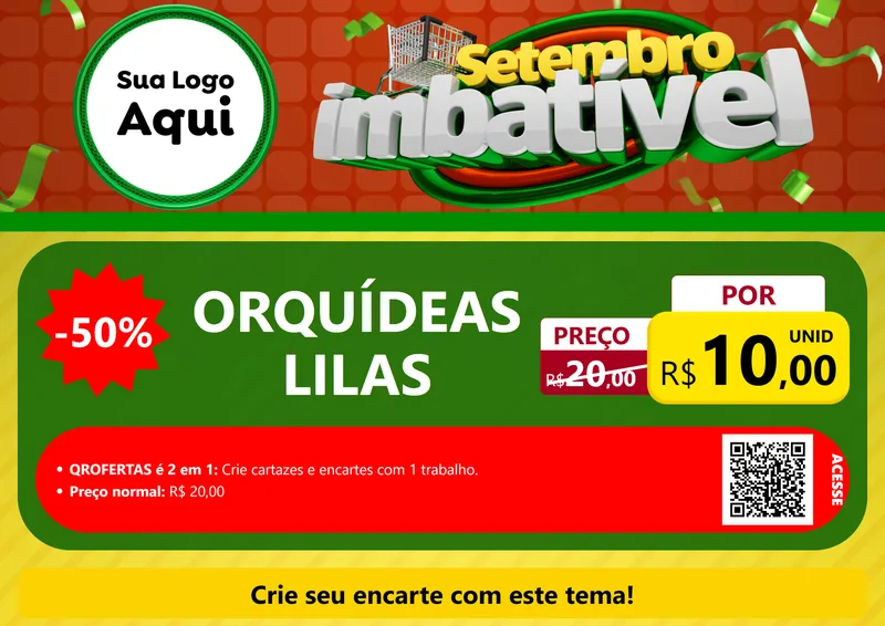 Modelo de Cartaz para Cartaz A4 Horizontal com o tema Setembro Imbatível para Floricultura e jardim