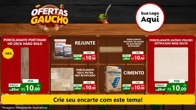 Modelo de TV para TV Horizontal com o tema Ofertas Dia do Gaúcho para Pisos e revestimentos