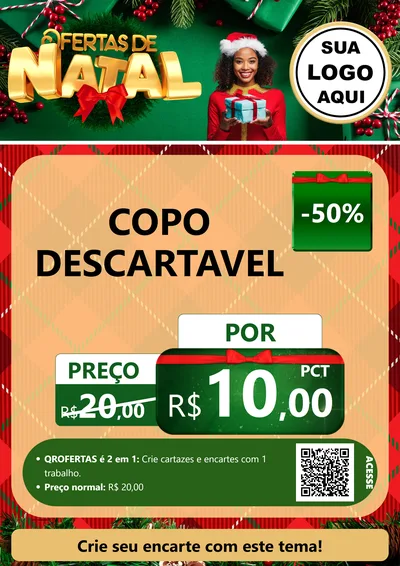 Modelo de Cartaz para Cartaz A4 Vertical com o tema Ofertas de Natal para Embalagens