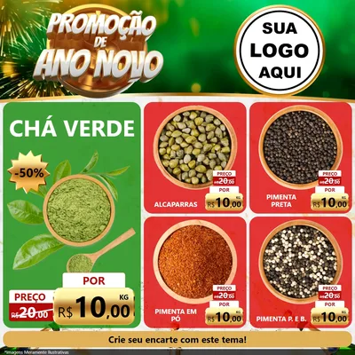 Modelo de Rede Social para Feed Facebook com o tema Promoção de Ano Novo para Produtos Naturais