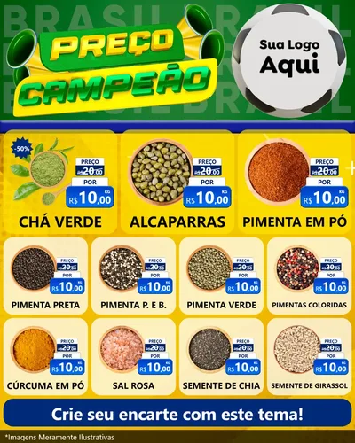Modelo de Rede Social para Feed Instagram com o tema Preço Campeão - Copa para Produtos Naturais