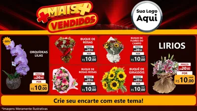 Modelo de TV para TV Horizontal com o tema Mais Vendidos para Floricultura e jardim