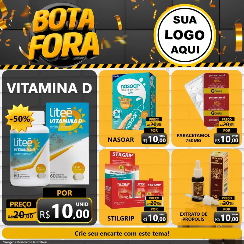Modelo de Rede Social para Feed Facebook com o tema Bota Fora para Farmácia